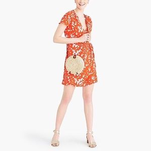 J. Crew red and white wrap dress NWT